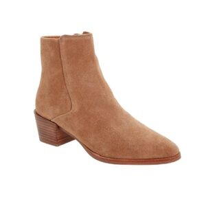 NEW Rag & Bone Rover Zip Mid Heel Booties Camel Suede Size 8 US 38 EU